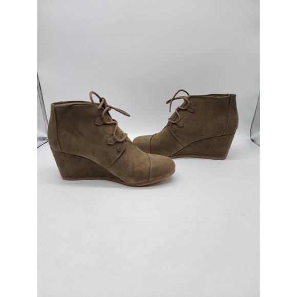 Simply Styled NWOT Lace Up Ankle Boots Women's Size 9 Green Wedge Heel Fabric - Picture 9 of 9